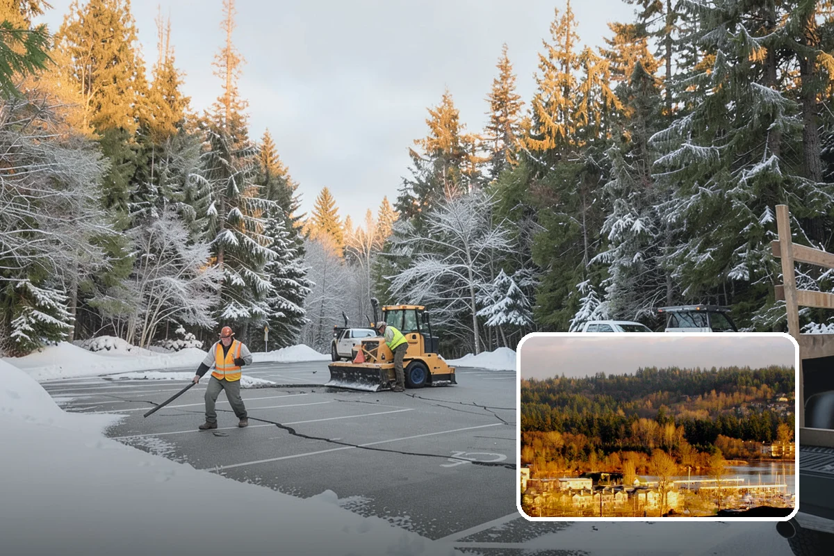 Rooftop Parking Snow Removal in Kenmore, King County, WA - Manages snow weight within the deck's structural load limits