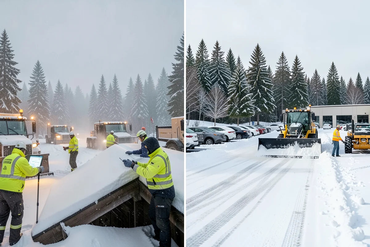 Rooftop Parking Snow Removal in Lyman, Skagit County, WA - Confirm the deck load rating and designated snow-relief points