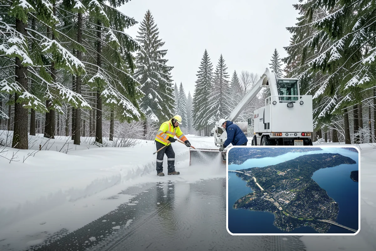 Rooftop Parking Snow Removal in Mercer Island, King County, WA - Manages snow weight within the deck's structural load limits