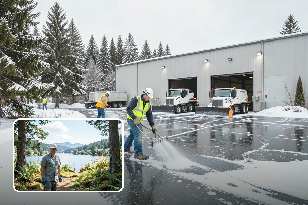 Rooftop Parking Snow Removal in Milton, King County, WA - Manages snow weight within the deck's structural load limits