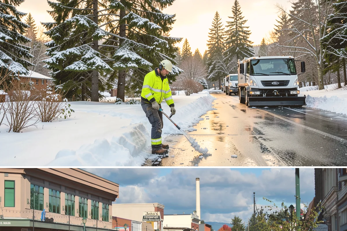 Rooftop Parking Snow Removal in Monroe, Snohomish County, WA - Coordinate rooftop-deck coverage ahead of midwinter storms when heavy wet snow adds the most load, typically December through...
