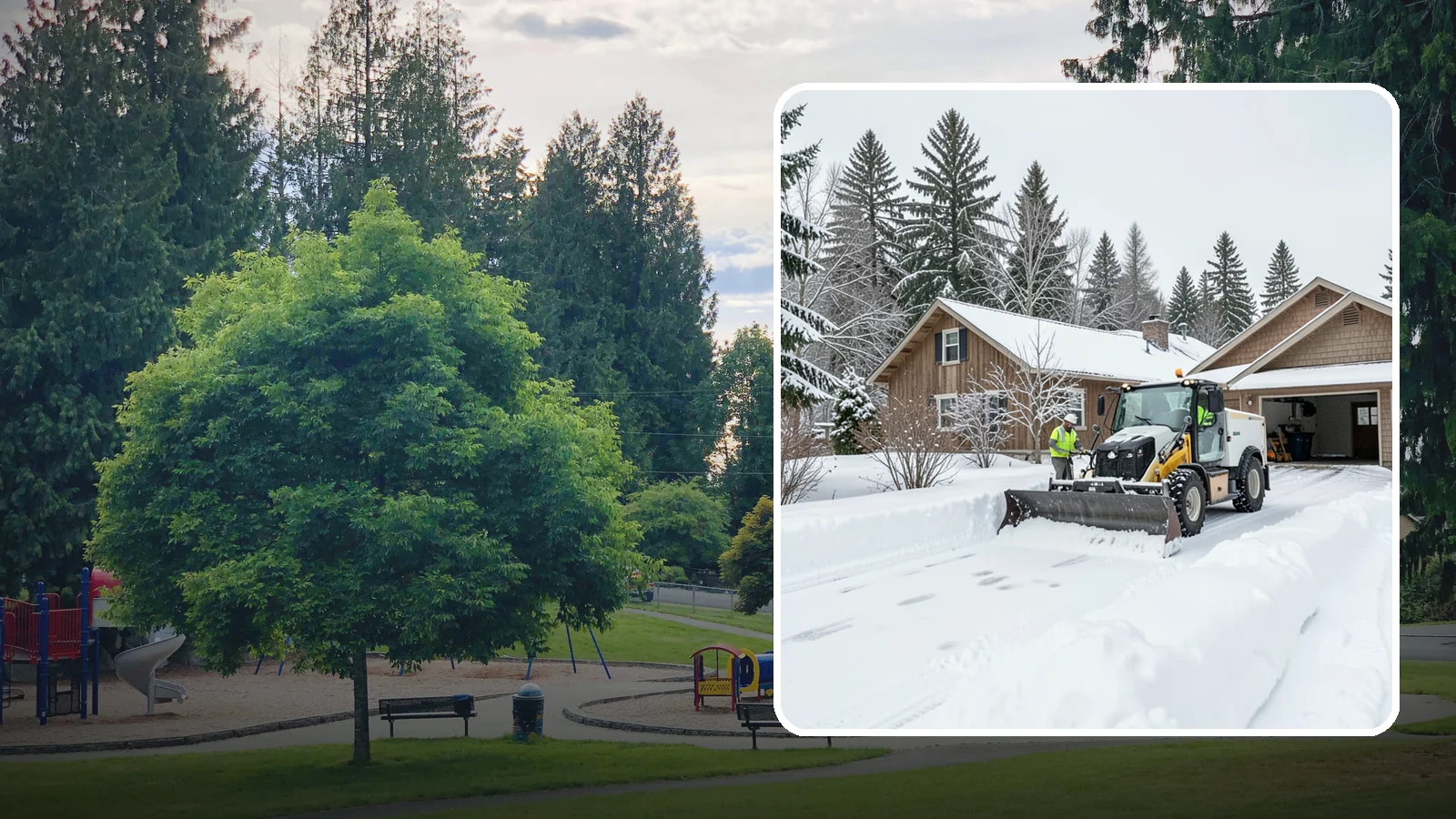 Rural Property Snow Removal in Bonney Lake, Pierce County, WA - We clear long lanes, outbuilding access, and gates on rural Western Washington parcels the lowland plows never reach.