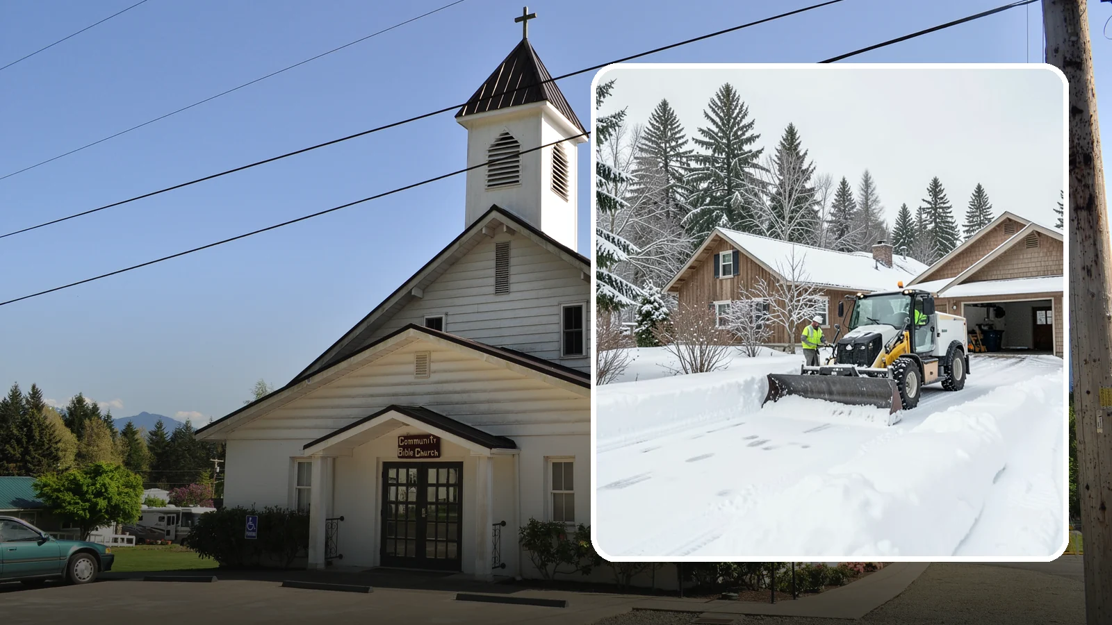 Rural Property Snow Removal in Concrete, Skagit County, WA - We clear long lanes, outbuilding access, and gates on rural Western Washington parcels the lowland plows never reach.