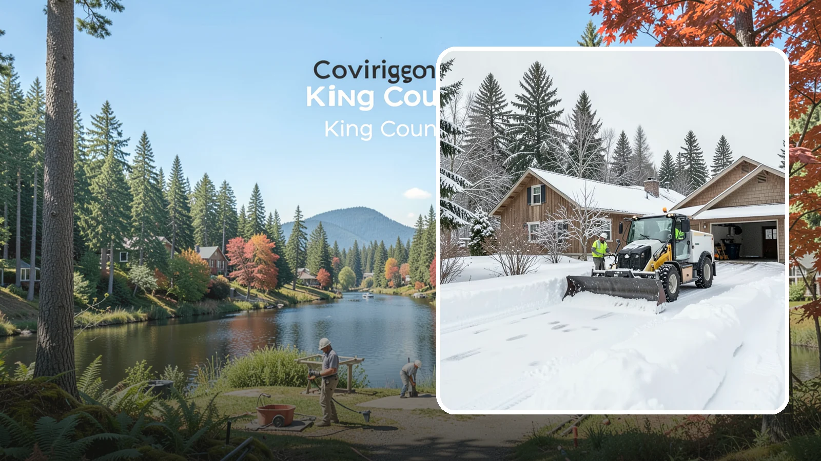 Rural Property Snow Removal in Covington, King County, WA - We clear long lanes, outbuilding access, and gates on rural Western Washington parcels the lowland plows never reach.