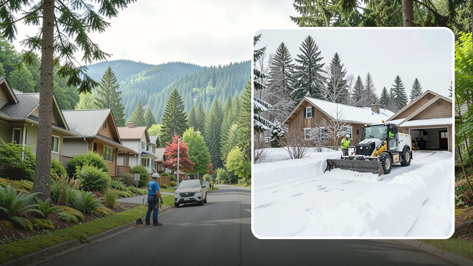 Rural Property Snow Removal in Darrington, Snohomish County, WA - We clear long lanes, outbuilding access, and gates on rural Western Washington parcels the lowland plows never reach.