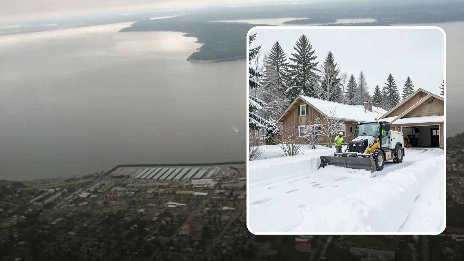 Rural Property Snow Removal in Des Moines, King County, WA - We clear long lanes, outbuilding access, and gates on rural Western Washington parcels the lowland plows never reach.