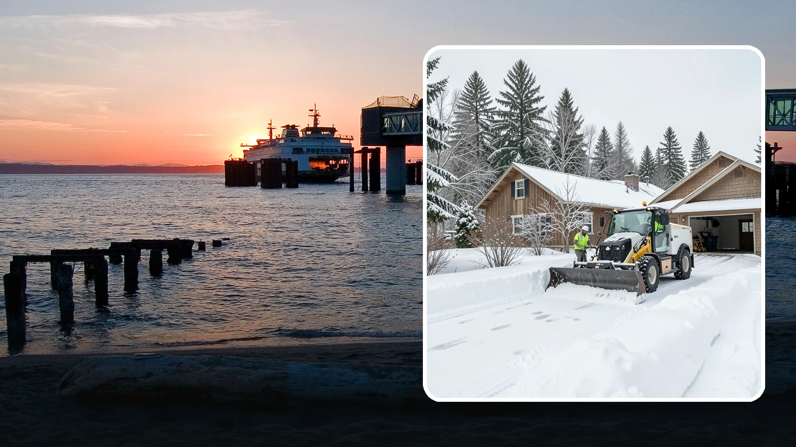 Rural Property Snow Removal in Edmonds, Snohomish County, WA - We clear long lanes, outbuilding access, and gates on rural Western Washington parcels the lowland plows never reach.