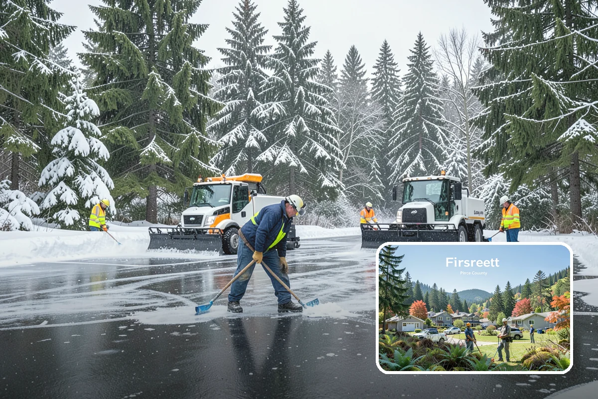 Rural Property Snow Removal in Fircrest, Pierce County, WA - Clears long private lanes municipal plows won't touch