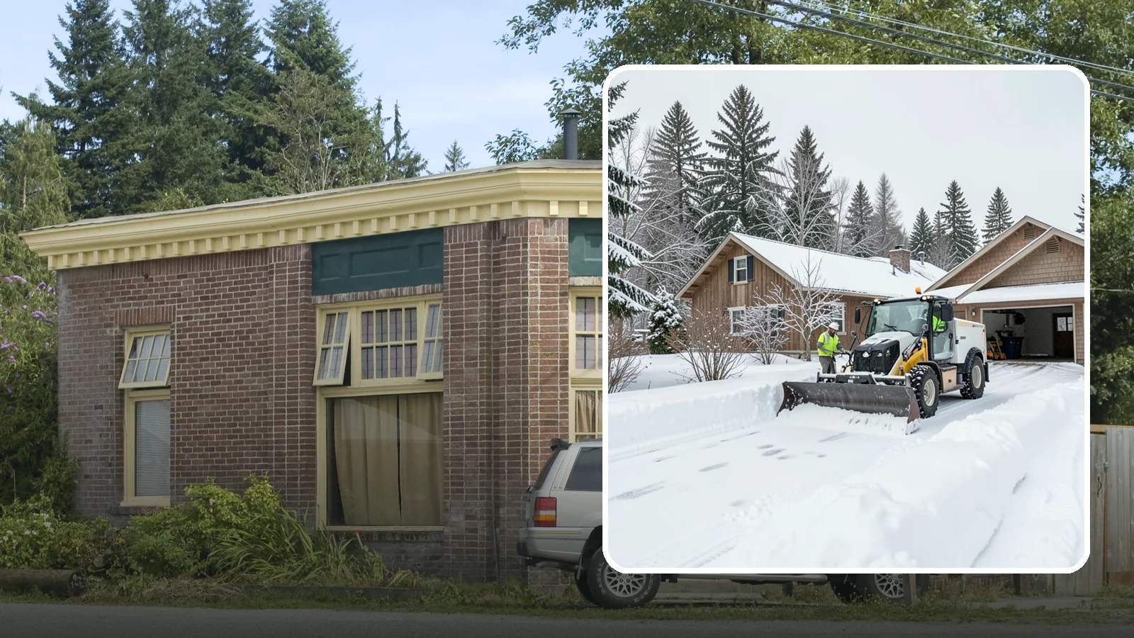 Rural Property Snow Removal in Hamilton, Skagit County, WA - We clear long lanes, outbuilding access, and gates on rural Western Washington parcels the lowland plows never reach.
