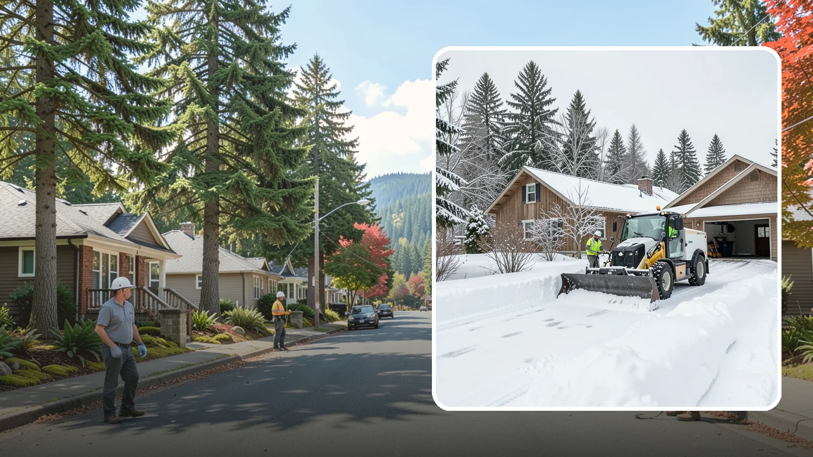 Rural Property Snow Removal in Hunts Point, King County, WA - We clear long lanes, outbuilding access, and gates on rural Western Washington parcels the lowland plows never reach.