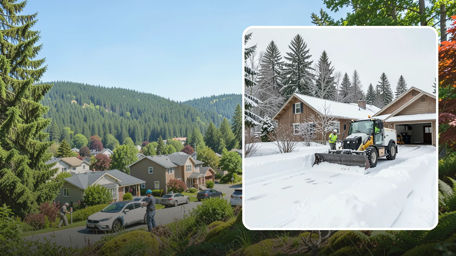 Rural Property Snow Removal in Index, Snohomish County, WA - We clear long lanes, outbuilding access, and gates on rural Western Washington parcels the lowland plows never reach.