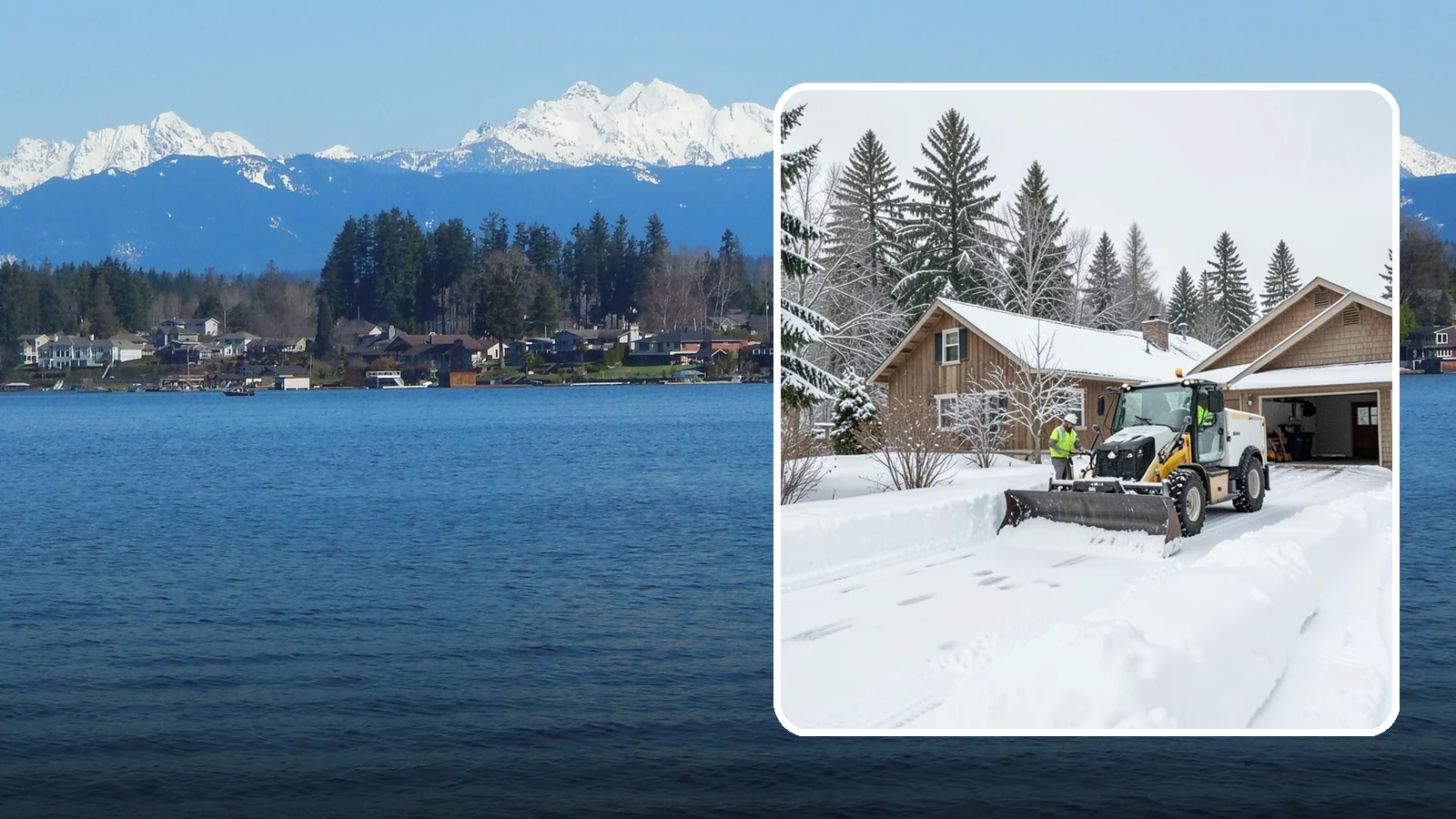 Rural Property Snow Removal in Lake Stevens, Snohomish County, WA - We clear long lanes, outbuilding access, and gates on rural Western Washington parcels the lowland plows never reach.