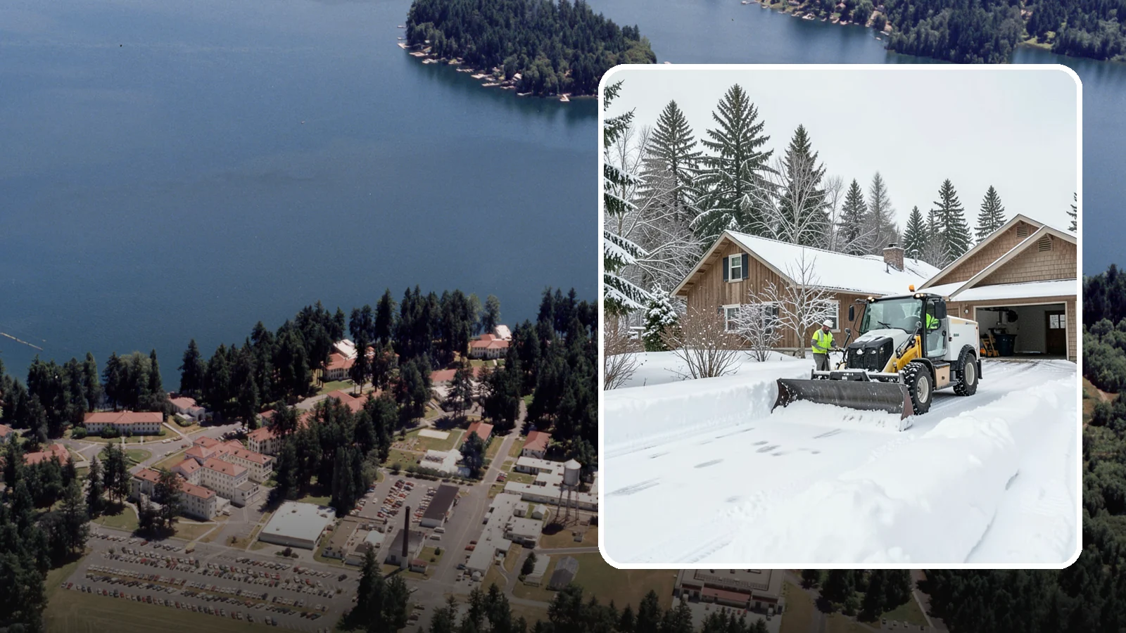 Rural Property Snow Removal in Lakewood, Pierce County, WA - We clear long lanes, outbuilding access, and gates on rural Western Washington parcels the lowland plows never reach.