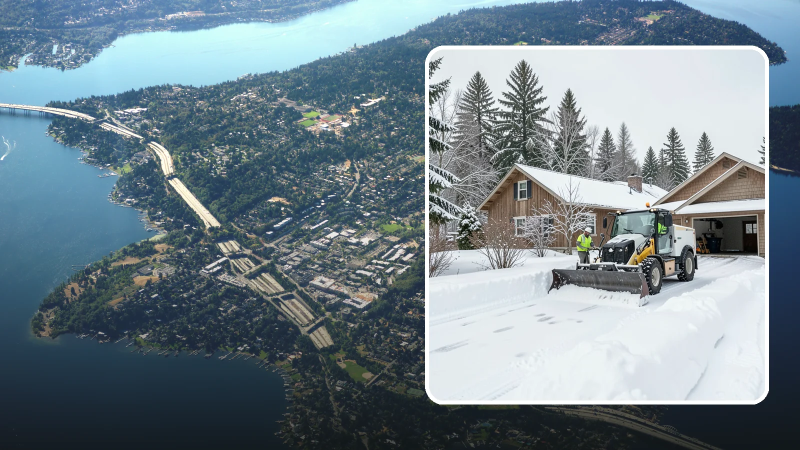 Rural Property Snow Removal in Mercer Island, King County, WA - We clear long lanes, outbuilding access, and gates on rural Western Washington parcels the lowland plows never reach.