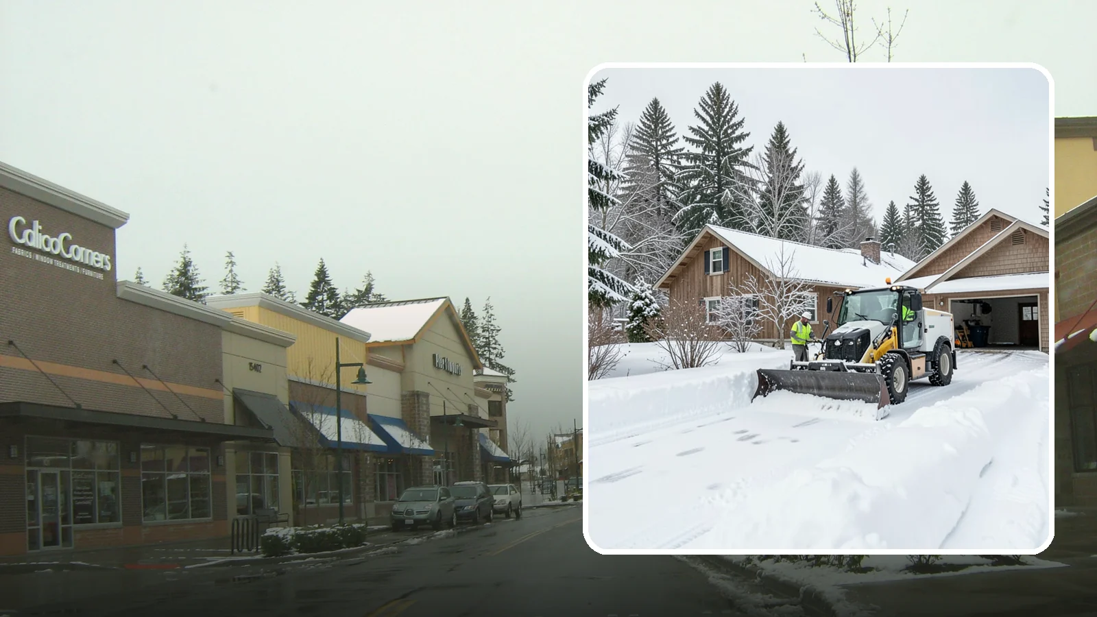 Rural Property Snow Removal in Mill Creek, Snohomish County, WA - We clear long lanes, outbuilding access, and gates on rural Western Washington parcels the lowland plows never reach.
