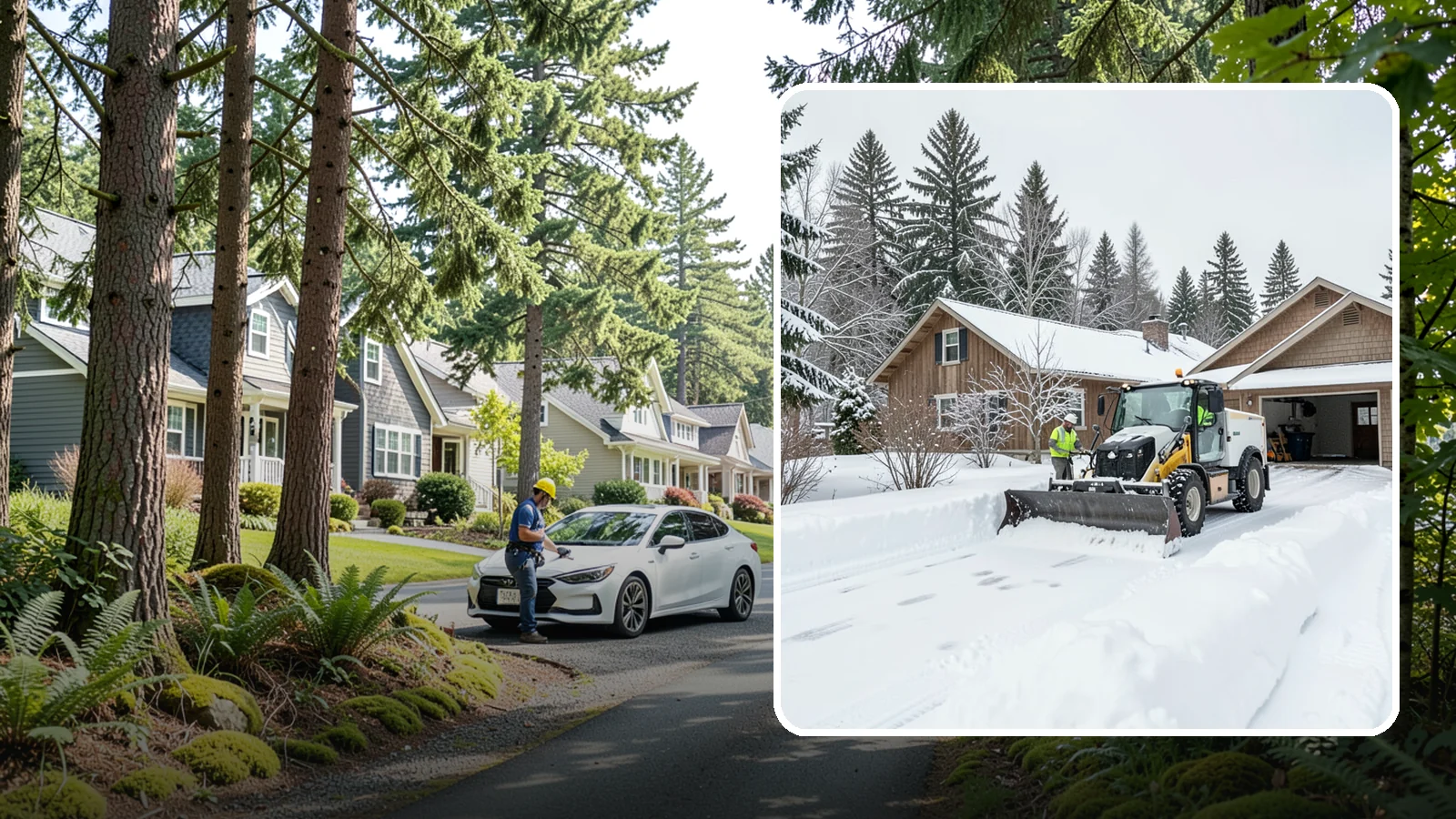 Rural Property Snow Removal in Normandy Park, King County, WA - We clear long lanes, outbuilding access, and gates on rural Western Washington parcels the lowland plows never reach.