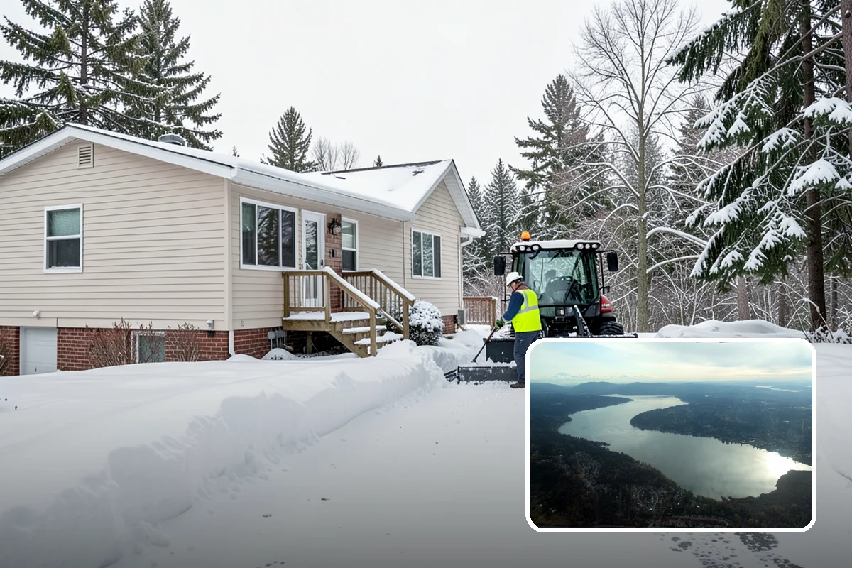 Rural Property Snow Removal in Sammamish, King County, WA - Clears long private lanes municipal plows won't touch