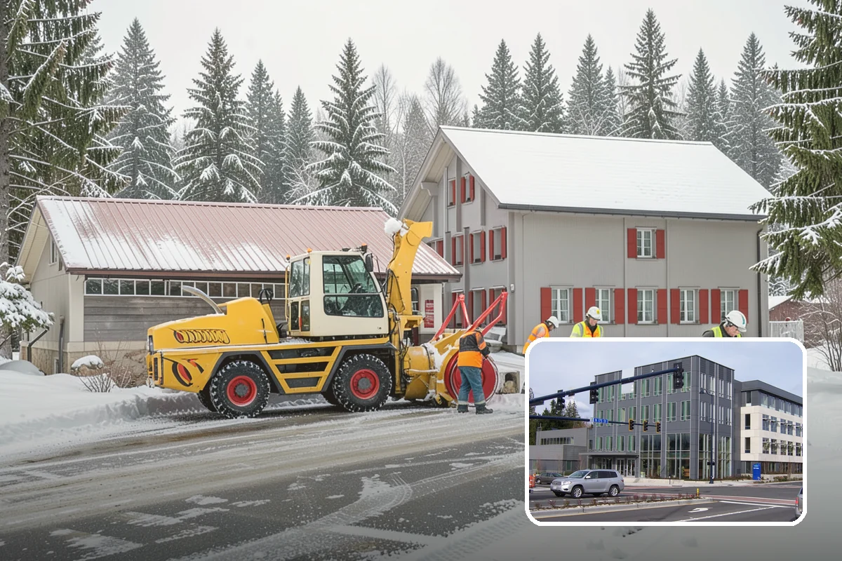 Rural Property Snow Removal in Shoreline, King County, WA - Clears long private lanes municipal plows won't touch