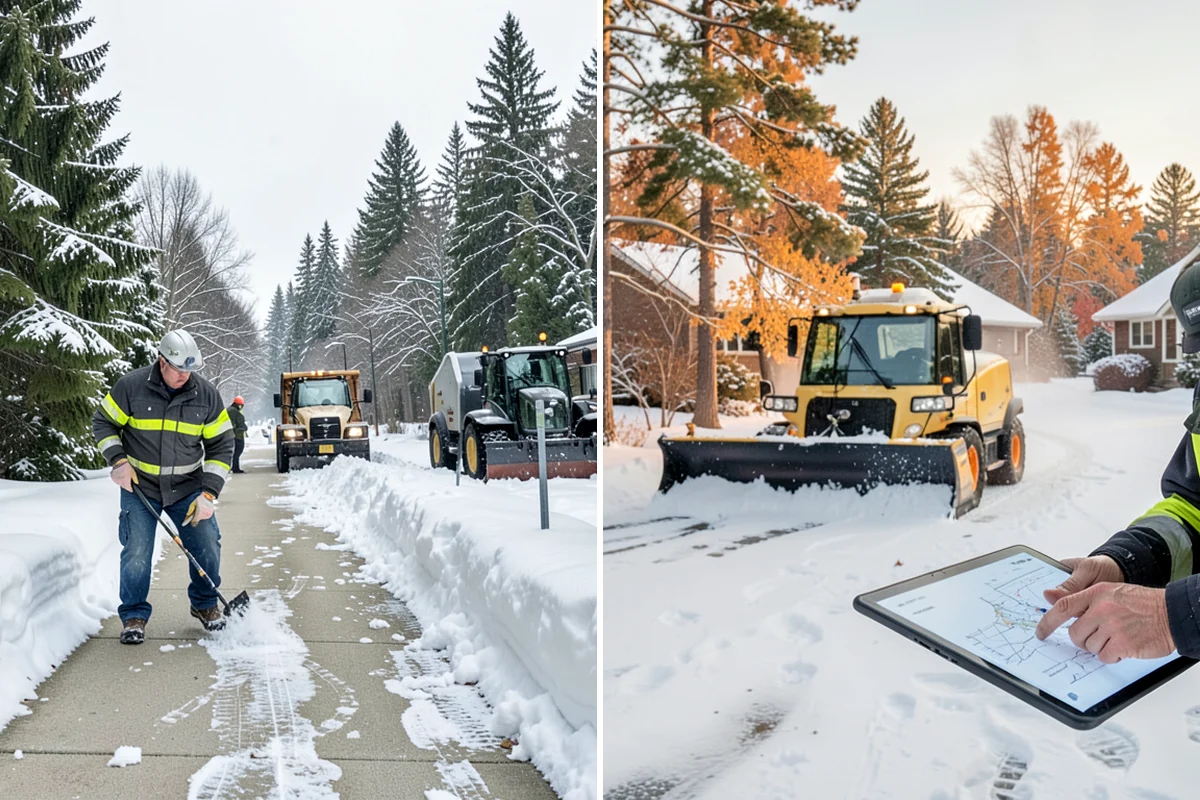 Rural Property Snow Removal in Shoreline, King County, WA - We map the lane, turnarounds, and every access point