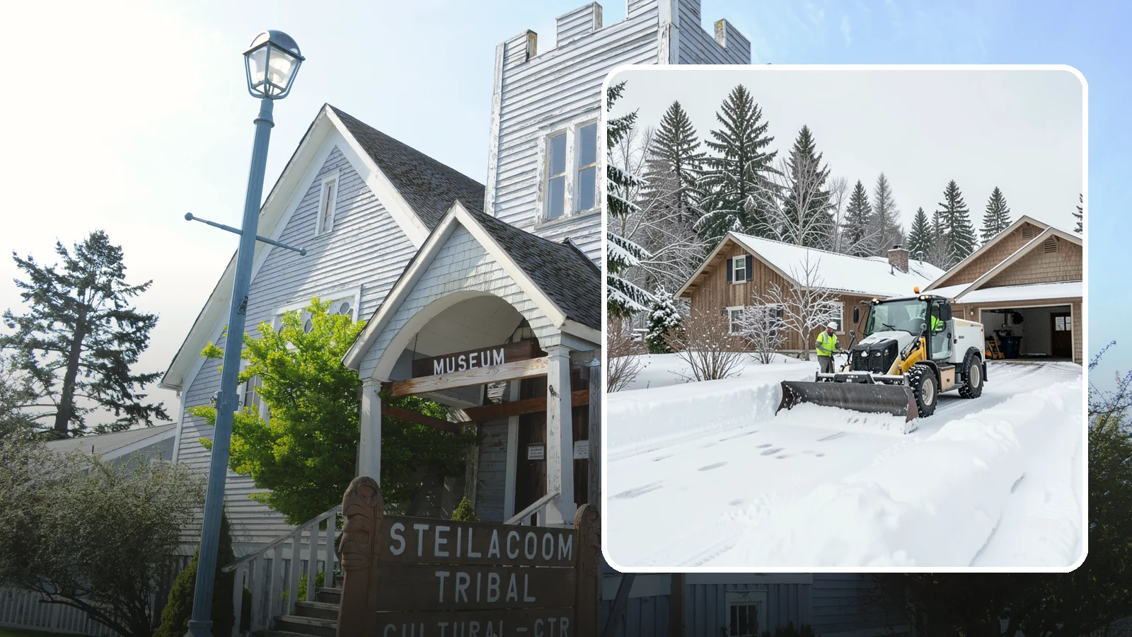 Rural Property Snow Removal in Steilacoom, Pierce County, WA - We clear long lanes, outbuilding access, and gates on rural Western Washington parcels the lowland plows never reach.