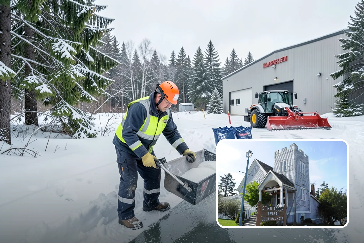 Rural Property Snow Removal in Steilacoom, Pierce County, WA - Clears long private lanes municipal plows won't touch