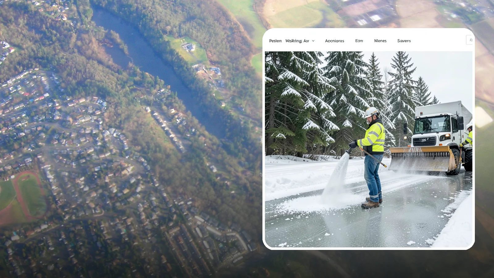 Salt Application in Algona, King County, WA - Salt application melts existing ice and prevents new formation on the pavement surfaces that keep your Western Washington...