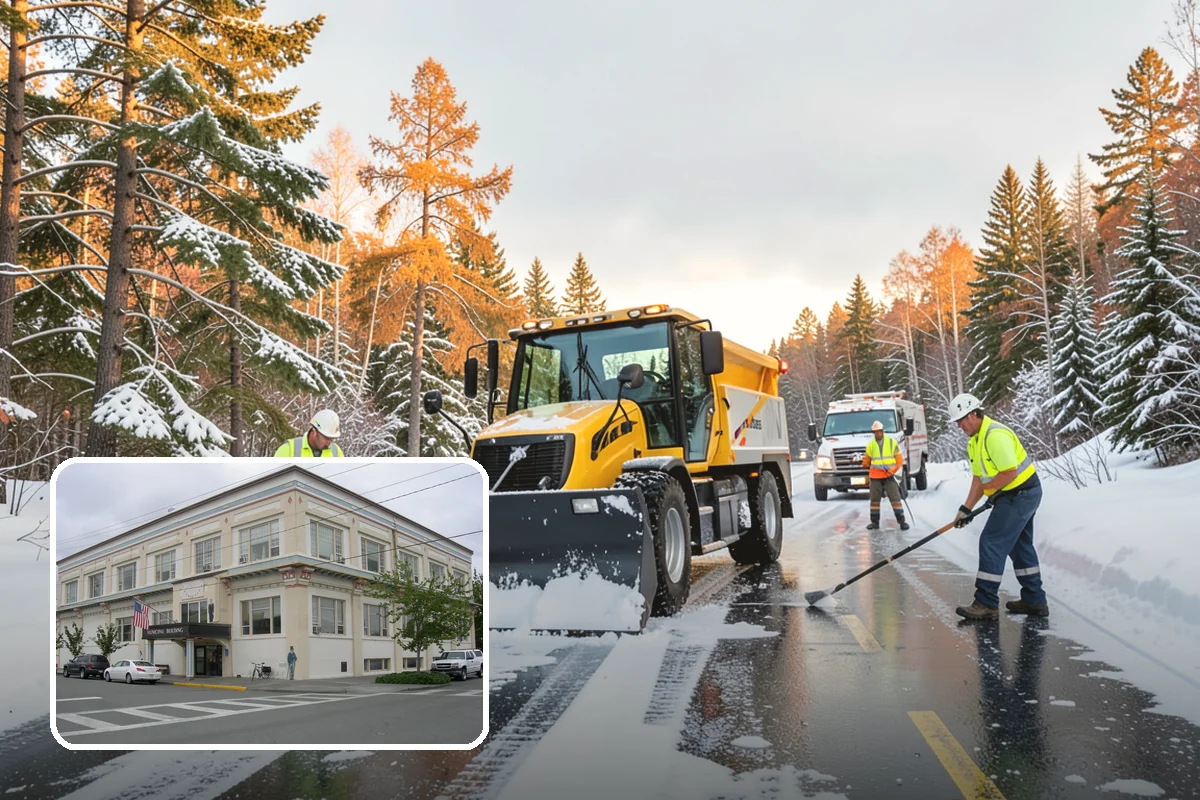 Salt Application in Anacortes, Skagit County, WA - Melts ice effectively in the mid-20s range typical of PNW freezes
