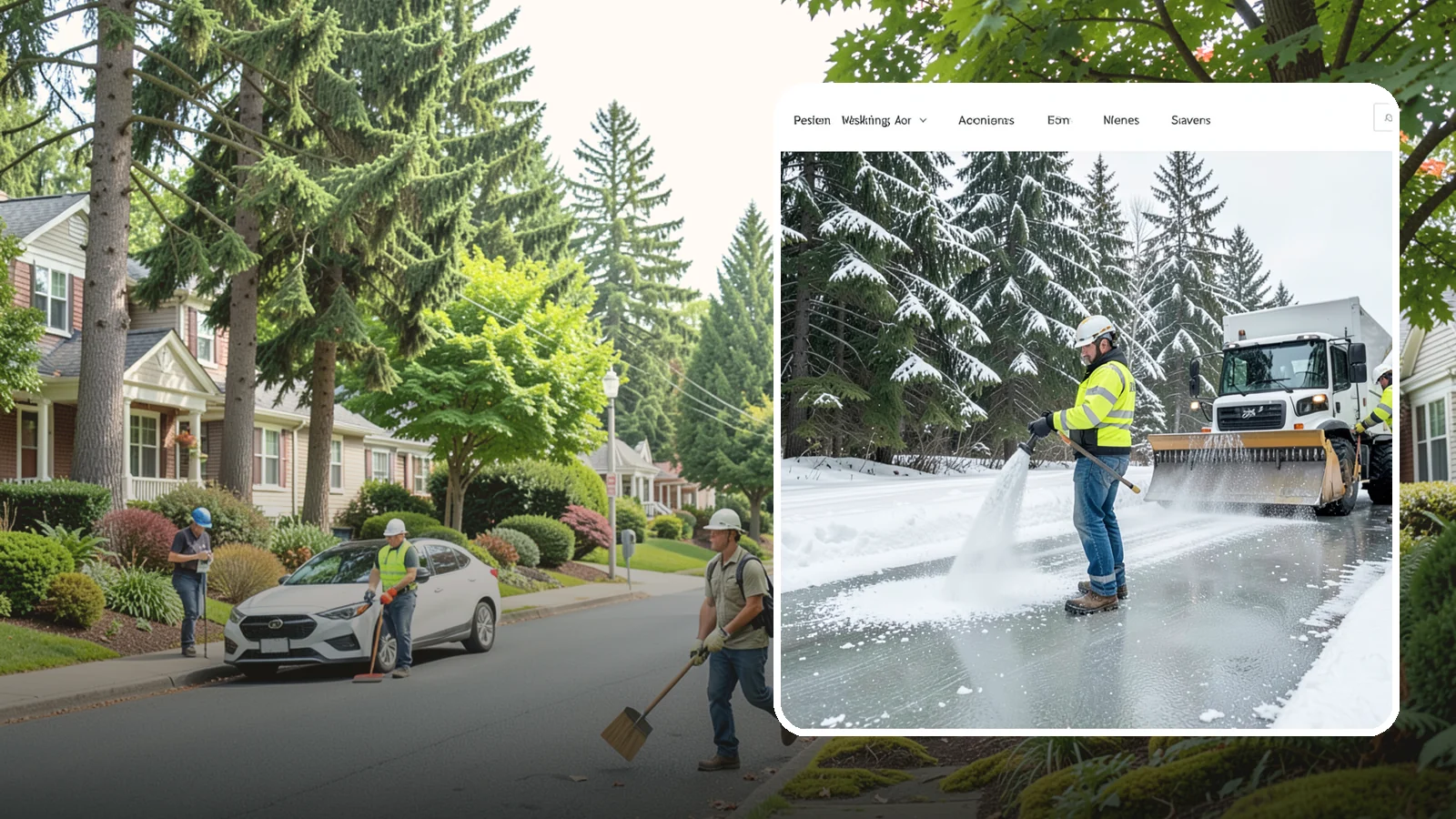 Salt Application in Beaux Arts Village, King County, WA - Salt application melts existing ice and prevents new formation on the pavement surfaces that keep your Western Washington...
