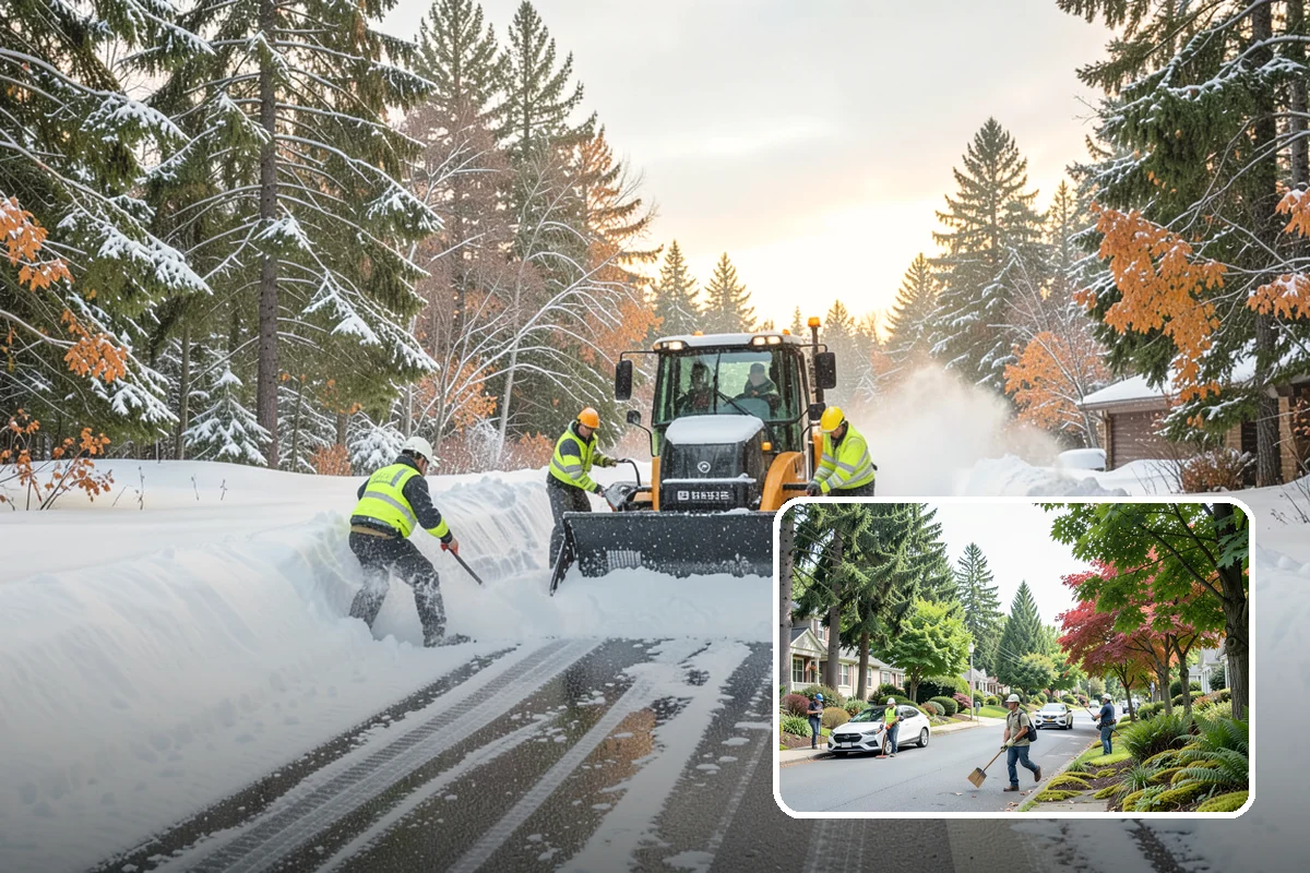 Salt Application in Beaux Arts Village, King County, WA - Melts ice effectively in the mid-20s range typical of PNW freezes