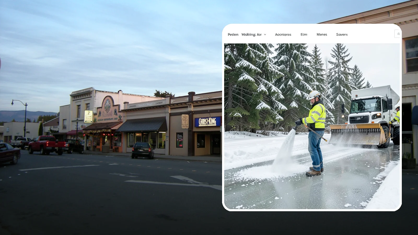 Salt Application in Burlington, Skagit County, WA - Salt application melts existing ice and prevents new formation on the pavement surfaces that keep your Western Washington...