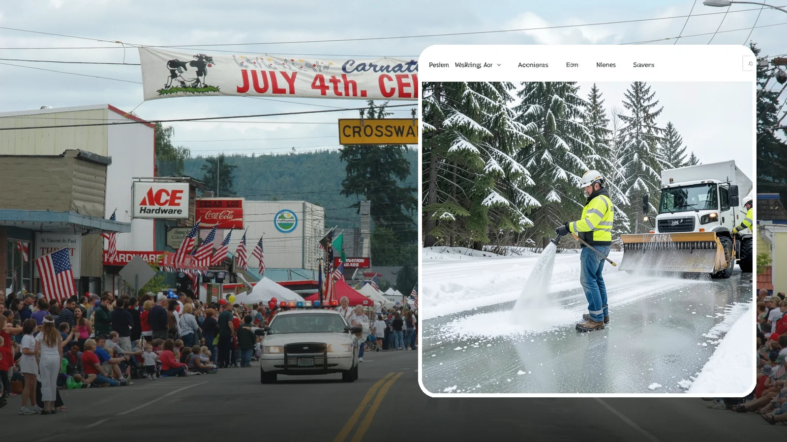 Salt Application in Carnation, King County, WA - Salt application melts existing ice and prevents new formation on the pavement surfaces that keep your Western Washington...