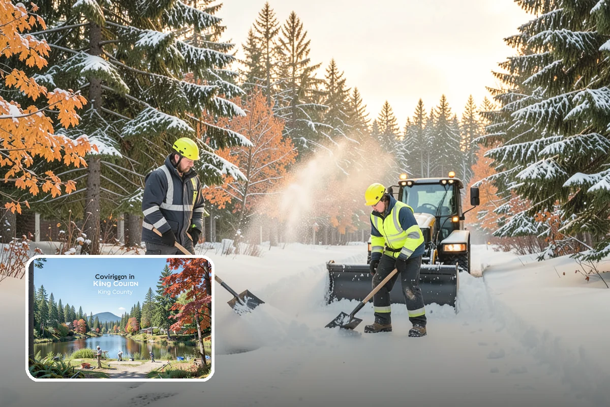 Salt Application in Covington, King County, WA - Melts ice effectively in the mid-20s range typical of PNW freezes