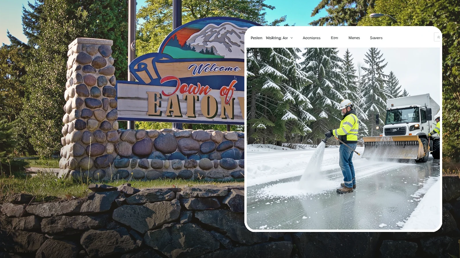 Salt Application in Eatonville, Pierce County, WA - Salt application melts existing ice and prevents new formation on the pavement surfaces that keep your Western Washington...