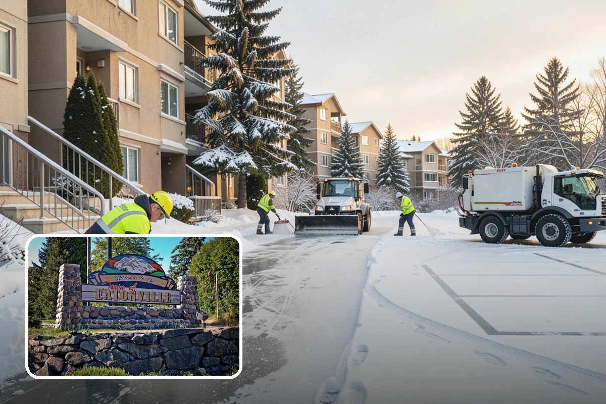 Salt Application in Eatonville, Pierce County, WA - Melts ice effectively in the mid-20s range typical of PNW freezes