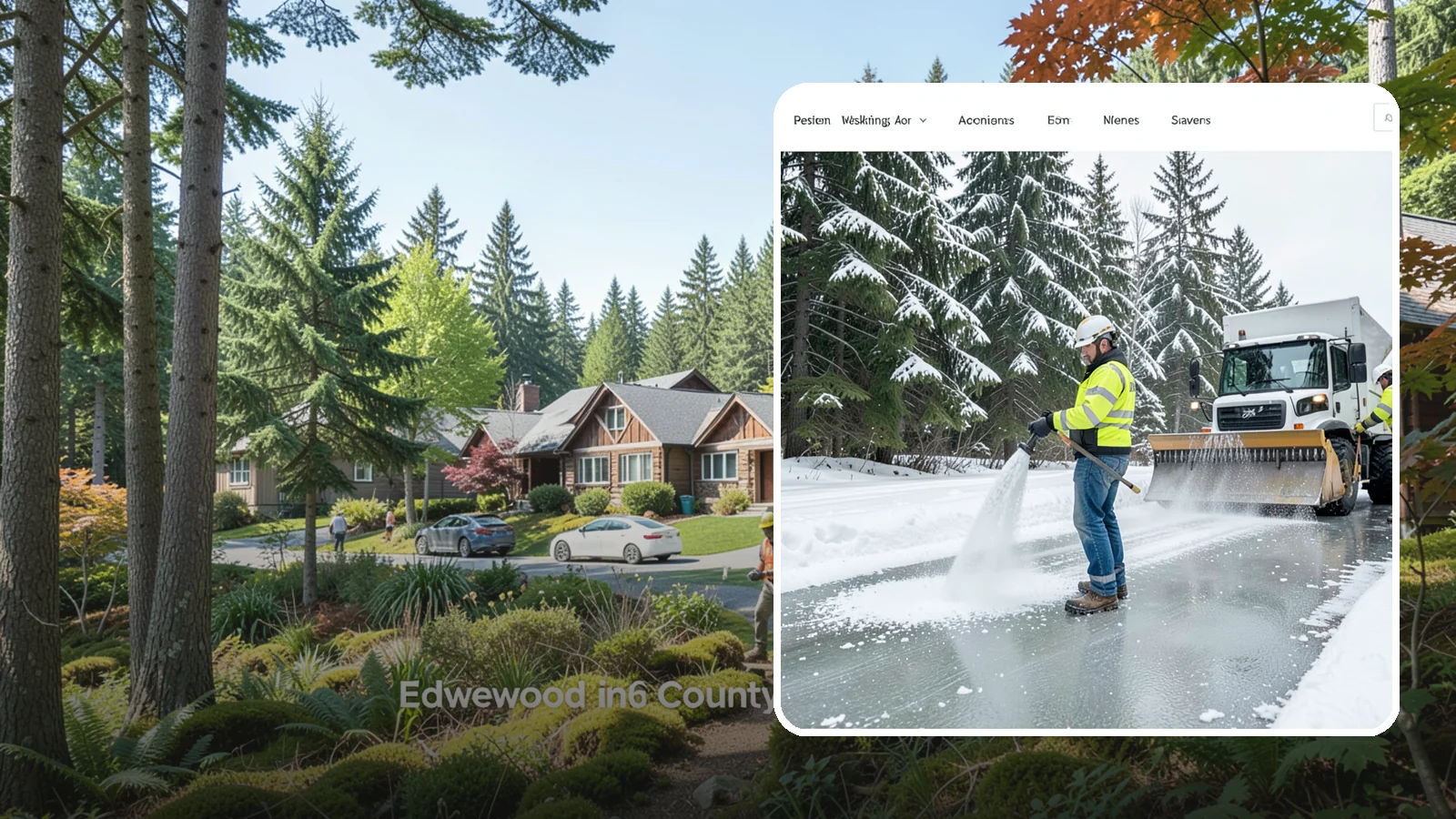 Salt Application in Edgewood, Pierce County, WA - Salt application melts existing ice and prevents new formation on the pavement surfaces that keep your Western Washington...
