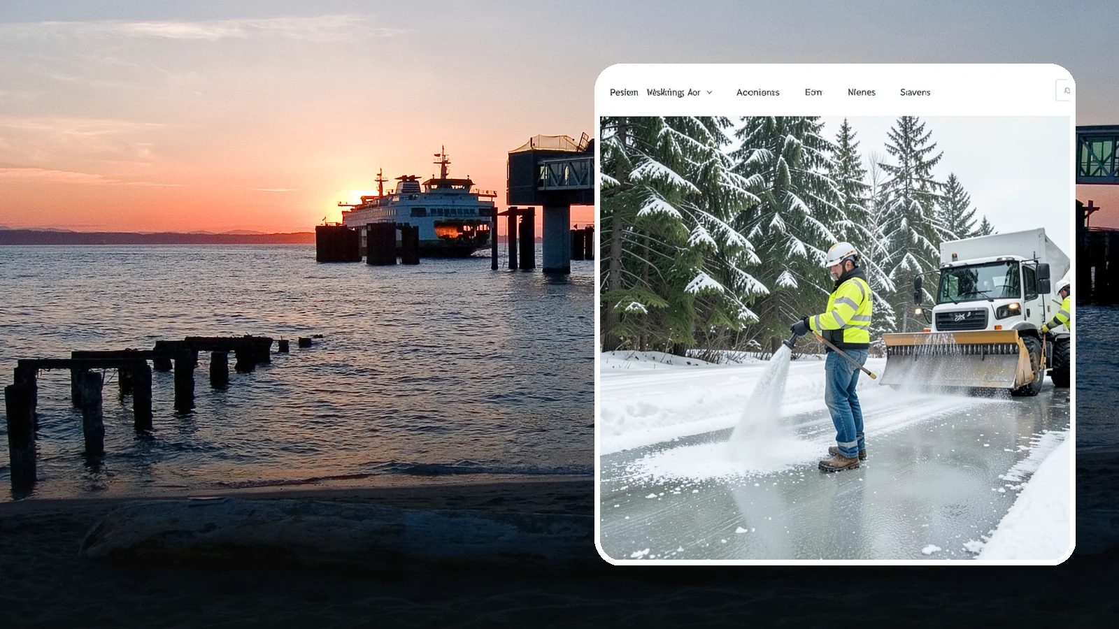 Salt Application in Edmonds, Snohomish County, WA - Salt application melts existing ice and prevents new formation on the pavement surfaces that keep your Western Washington...