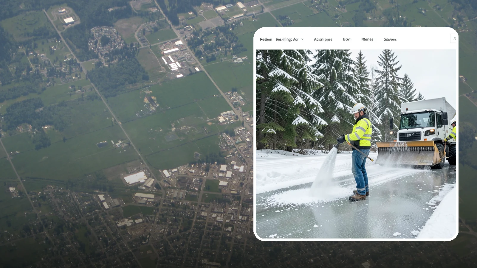 Salt Application in Enumclaw, King County, WA - Salt application melts existing ice and prevents new formation on the pavement surfaces that keep your Western Washington...