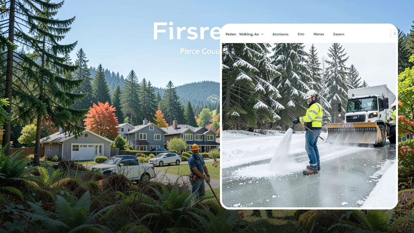 Salt Application in Fircrest, Pierce County, WA - Salt application melts existing ice and prevents new formation on the pavement surfaces that keep your Western Washington...