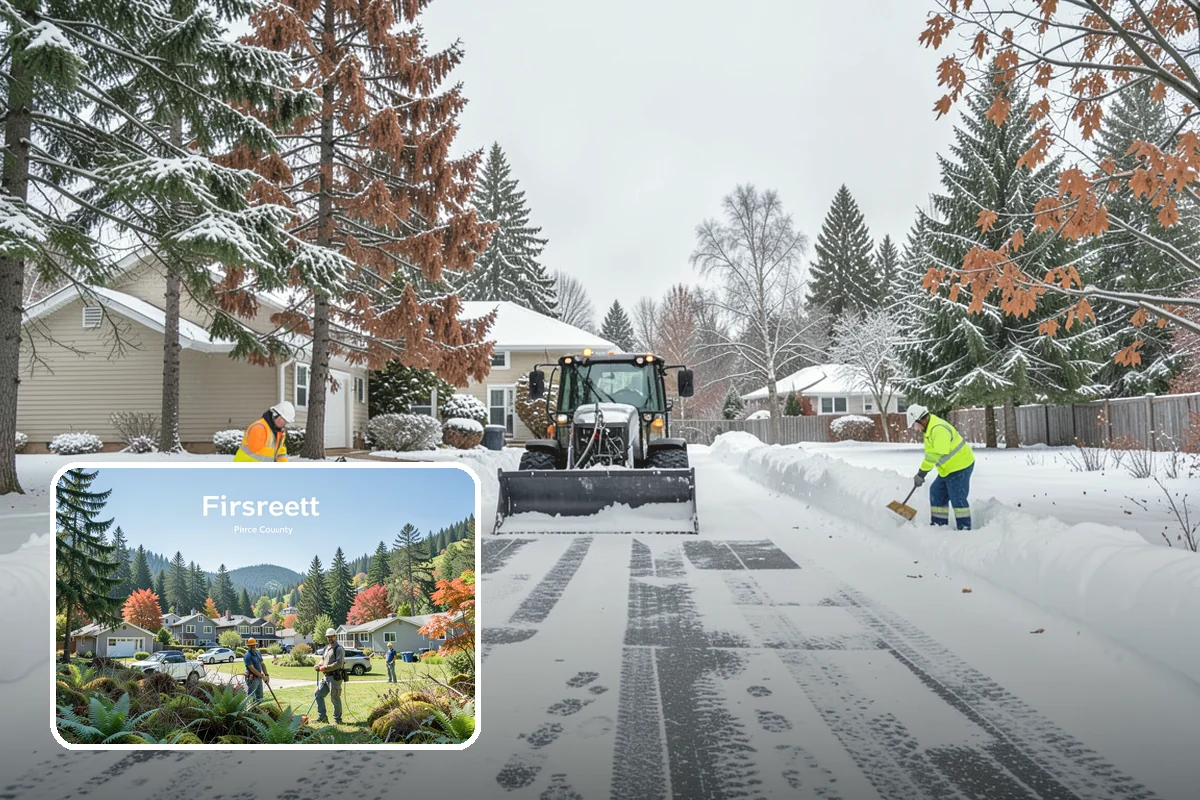 Salt Application in Fircrest, Pierce County, WA - Melts ice effectively in the mid-20s range typical of PNW freezes