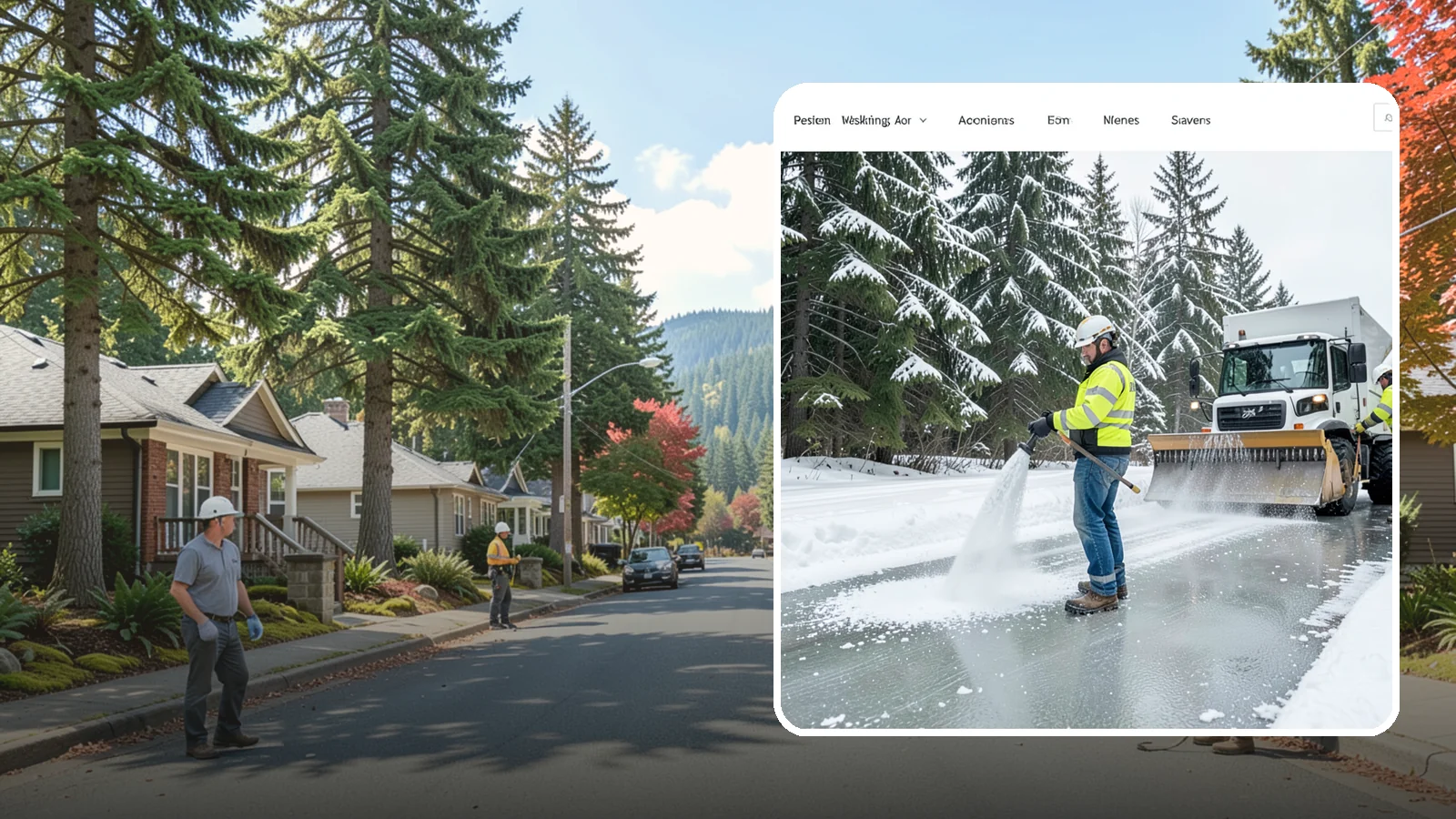 Salt Application in Hunts Point, King County, WA - Salt application melts existing ice and prevents new formation on the pavement surfaces that keep your Western Washington...