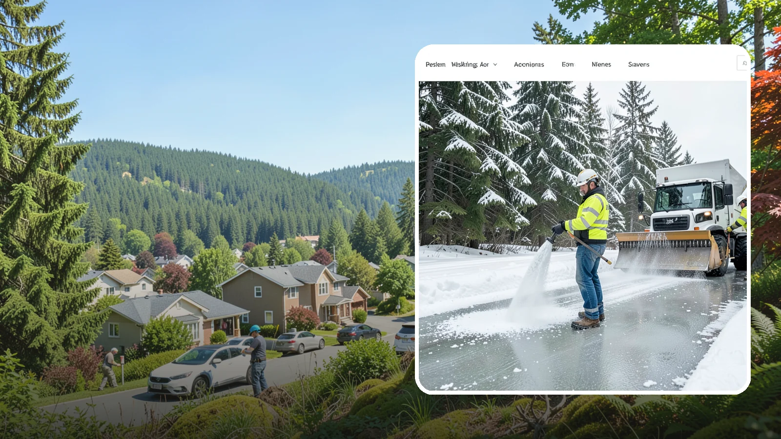 Salt Application in Index, Snohomish County, WA - Salt application melts existing ice and prevents new formation on the pavement surfaces that keep your Western Washington...