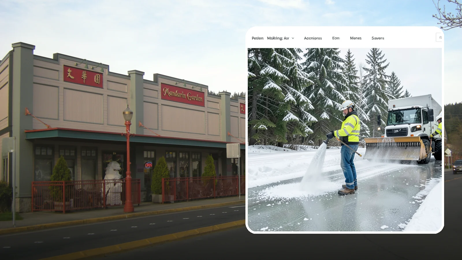 Salt Application in Issaquah, King County, WA - Salt application melts existing ice and prevents new formation on the pavement surfaces that keep your Western Washington...