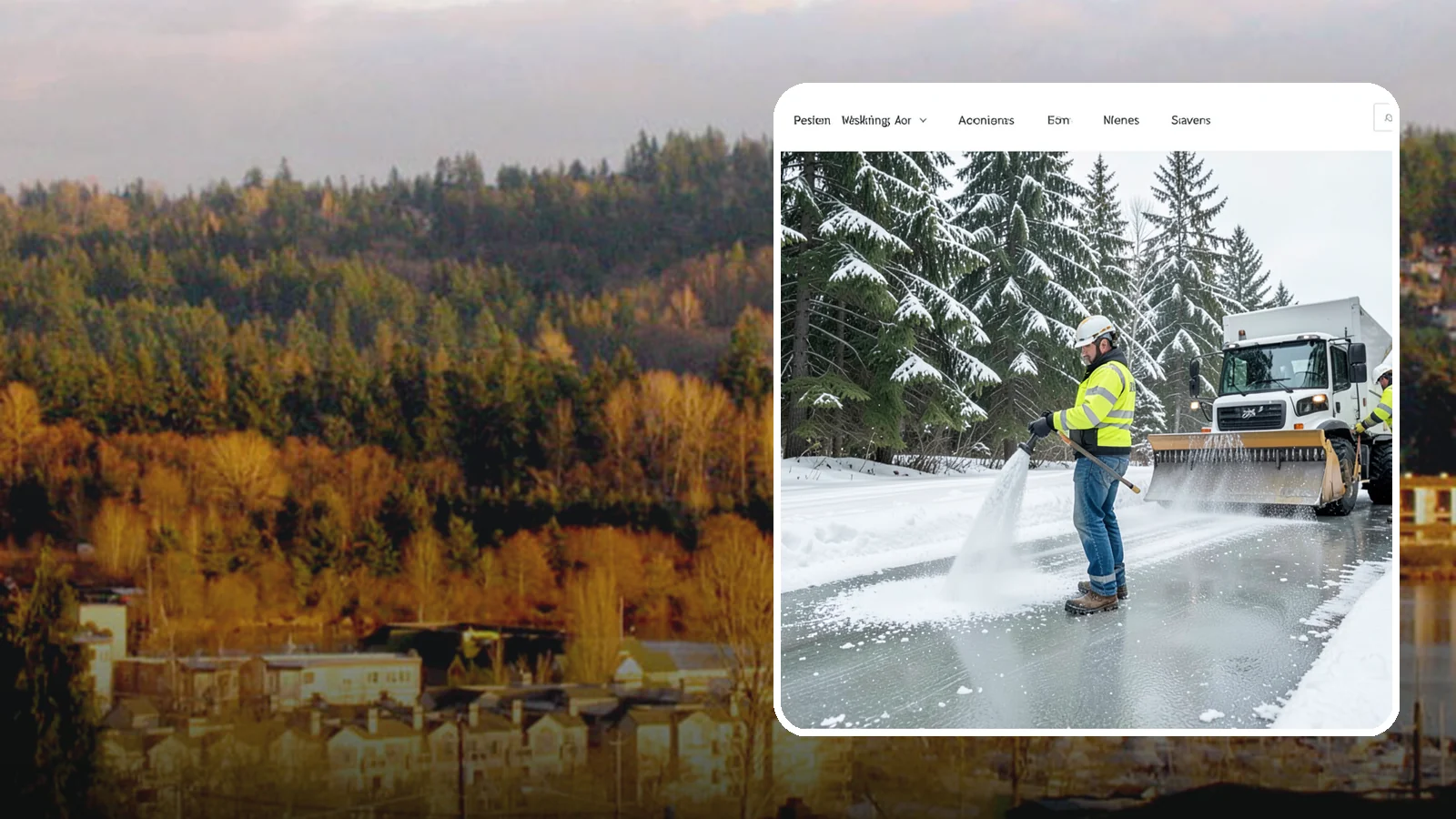 Salt Application in Kenmore, King County, WA - Salt application melts existing ice and prevents new formation on the pavement surfaces that keep your Western Washington...