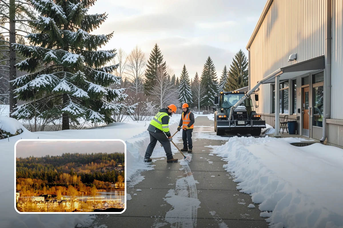 Salt Application in Kenmore, King County, WA - Melts ice effectively in the mid-20s range typical of PNW freezes