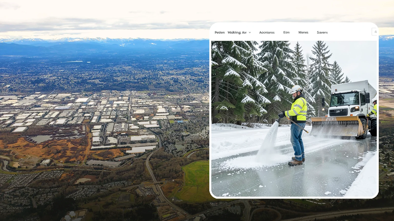 Salt Application in Kent, King County, WA - Salt application melts existing ice and prevents new formation on the pavement surfaces that keep your Western Washington...