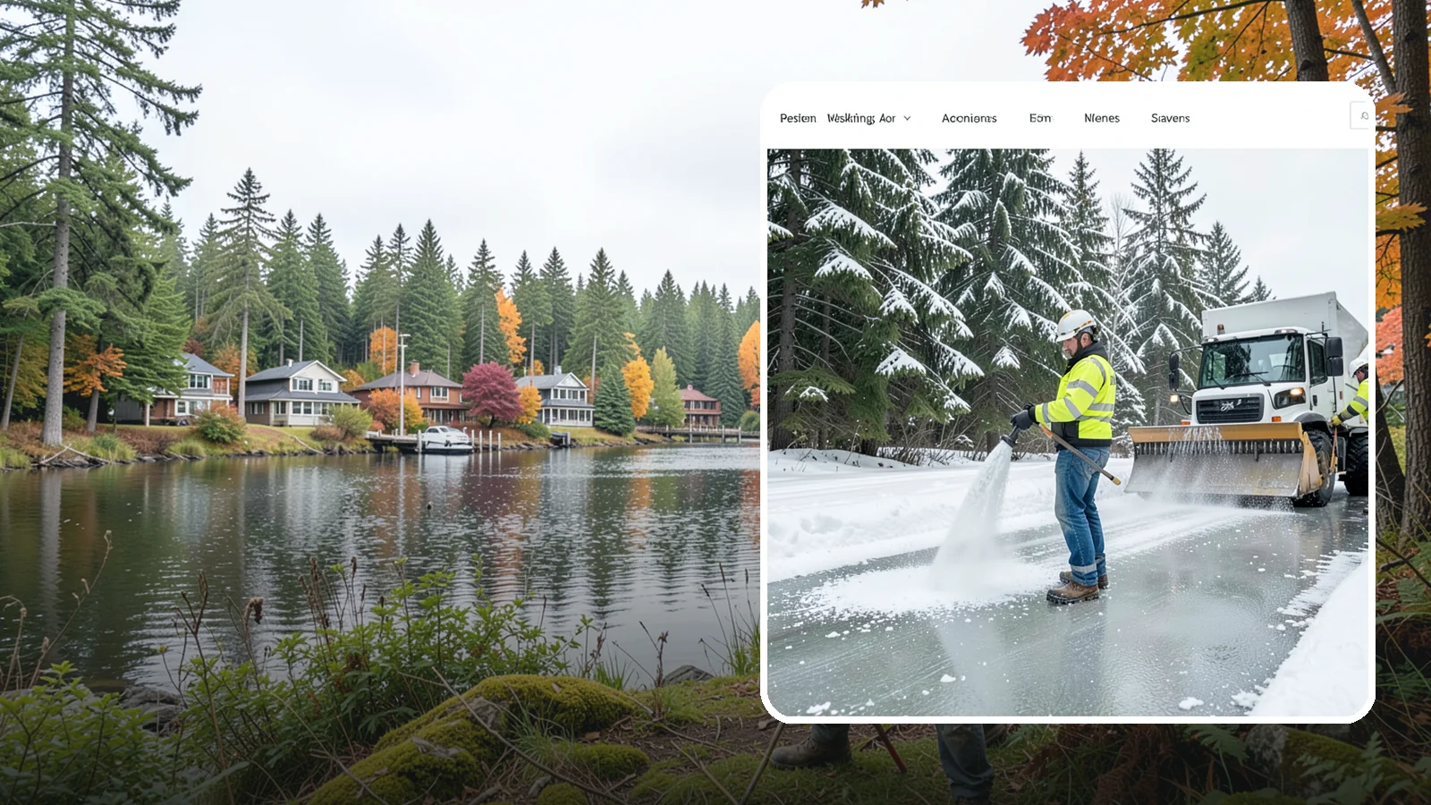 Salt Application in La Conner, Skagit County, WA - Salt application melts existing ice and prevents new formation on the pavement surfaces that keep your Western Washington...