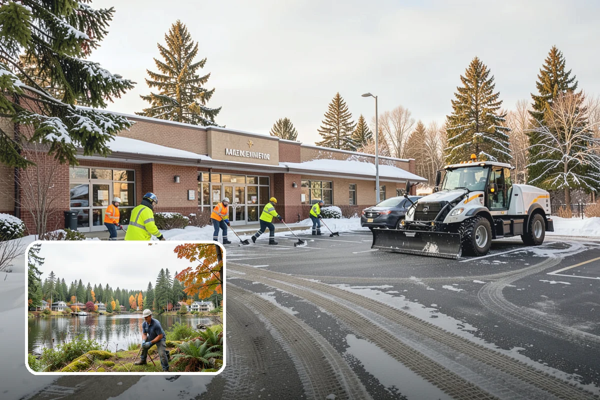 Salt Application in La Conner, Skagit County, WA - Melts ice effectively in the mid-20s range typical of PNW freezes