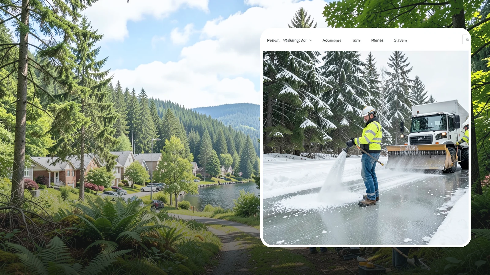 Salt Application in Lake Forest Park, King County, WA - Salt application melts existing ice and prevents new formation on the pavement surfaces that keep your Western Washington...