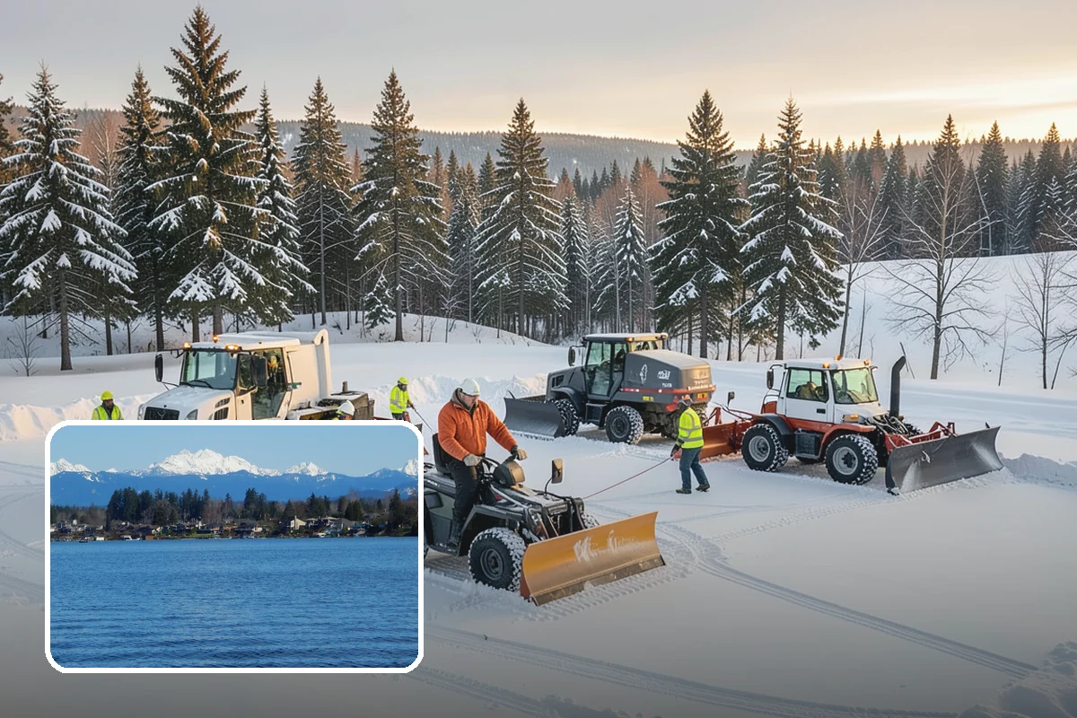 Salt Application in Lake Stevens, Snohomish County, WA - Melts ice effectively in the mid-20s range typical of PNW freezes