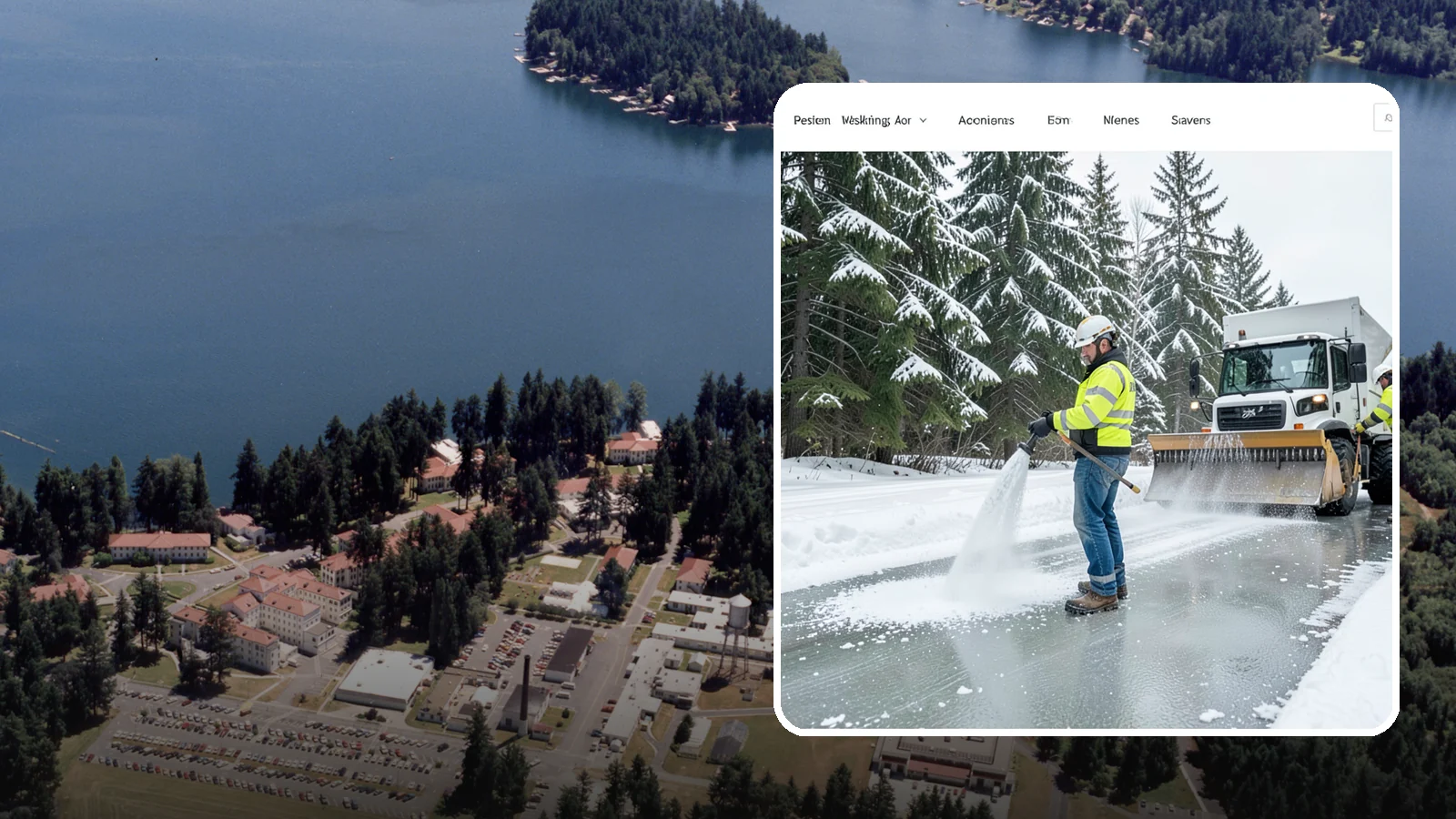 Salt Application in Lakewood, Pierce County, WA - Salt application melts existing ice and prevents new formation on the pavement surfaces that keep your Western Washington...